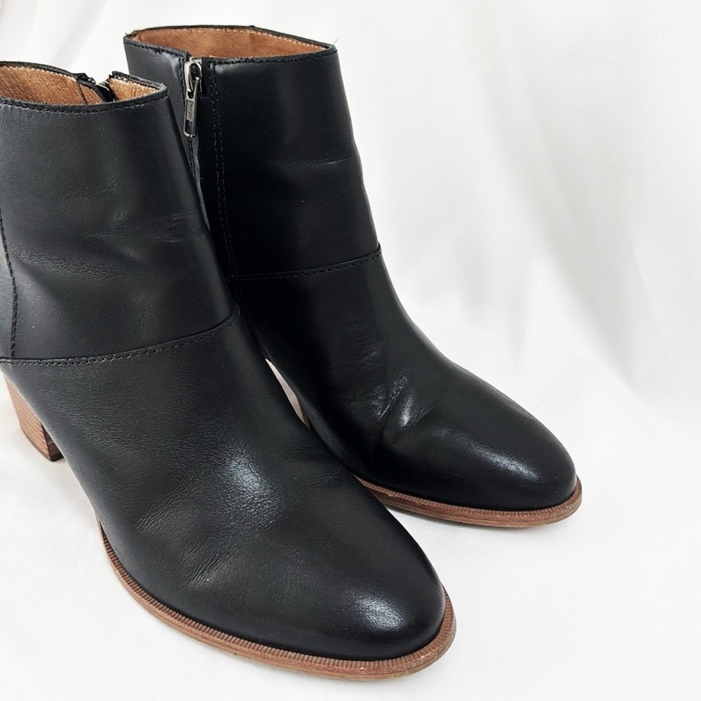 MADEWELL The Rosie Black Leather Ankle Boots Block Heels Size 9.5 EUC - Picture 4 of 10